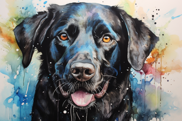 Watercolor Dark Sweet Labrador  Paint by Numbers Kit