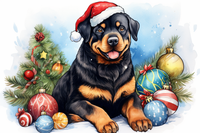 Thumbnail for Happy Christmas Rottweiler Pup