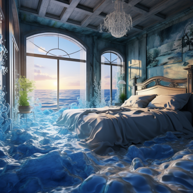 Bedroom Melting Into The Ocean  Paint by Numbers Kit