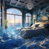 Thumbnail for Bedroom Melting Into The Ocean  Paint by Numbers Kit