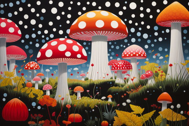 Bold Fun Mushrooms  Paint by Numbers Kit