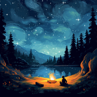 Thumbnail for Campfire In The Forest Beautiful Night Sky