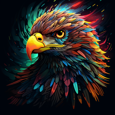  Flying Bald Eagle Paint by Numbers for Adults, DIY Oil Painting  Color Abstract Neon Pop Art Style Paint by Numbers Kits on Canvas Wall  Decor Paint by Numbers, Frameless Soaring Bald