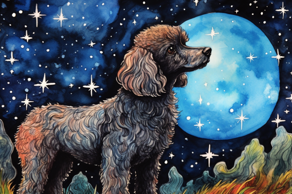 Starry Night Poodle  Paint by Numbers Kit