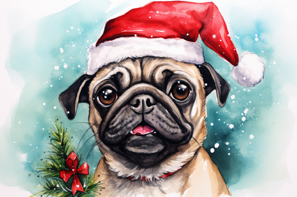 Adorable Christmas Pug
