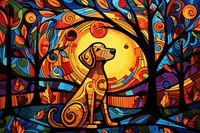 Thumbnail for Abstract Golden Retriever In The Fall