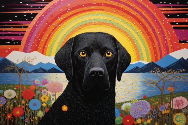 Bold Colorful Land And Labrador  Paint by Numbers Kit