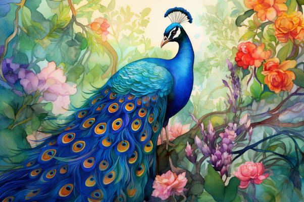 Delicate Peacock  Paint by Numbers Kit