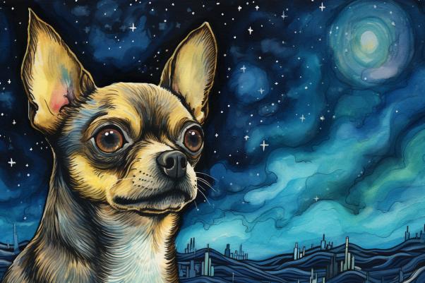 Starry Night Chihuahua  Paint by Numbers Kit