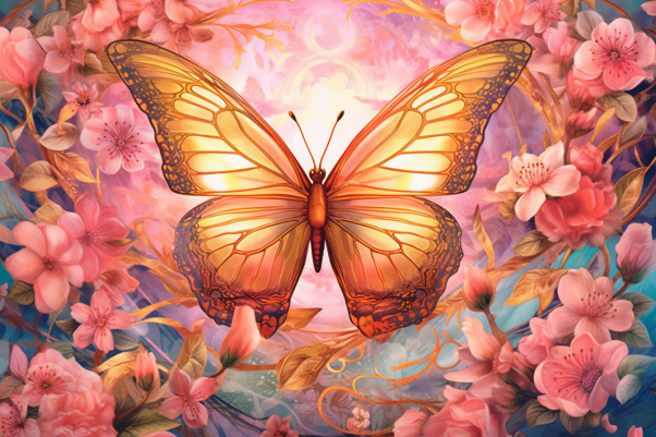 Dreamy Golden Butterfly