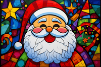 Thumbnail for Jolly Santa On Stained Glass