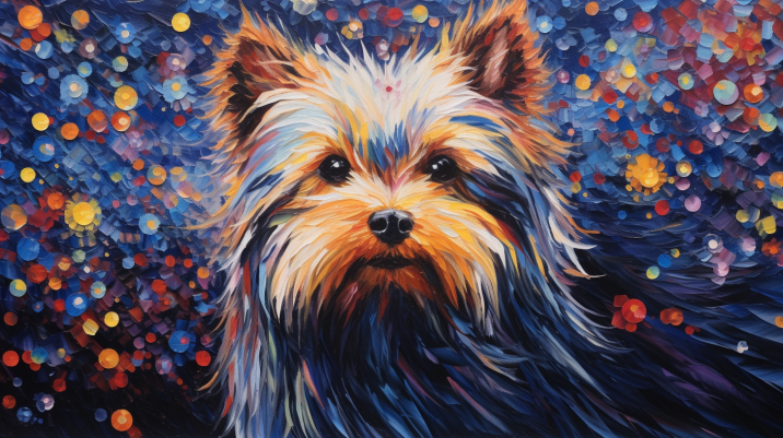 Artsy Fluffy Yorkie Art  Paint by Numbers Kit