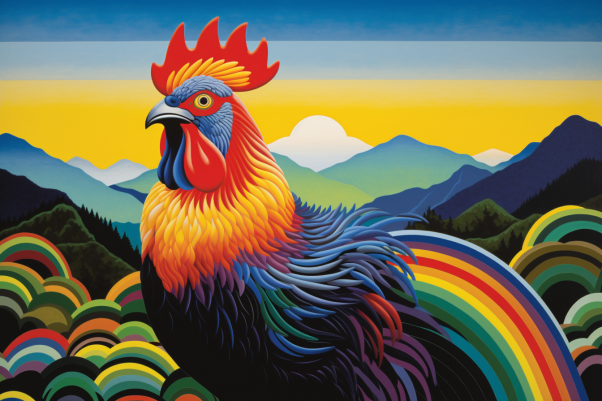Fun Rooster Art With Bold Colors  Paint by Numbers Kit
