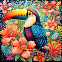 Thumbnail for Vibrant Toucan Among Flowers