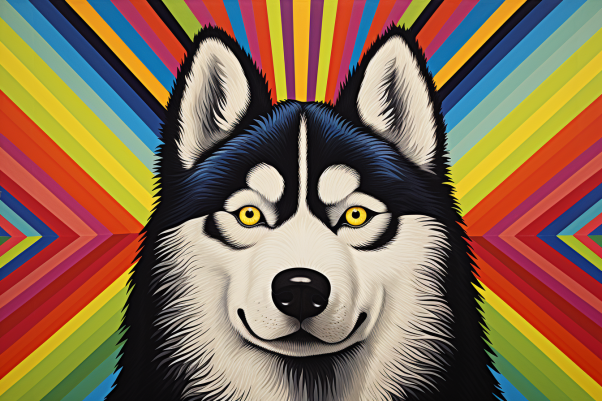 Bold Colorful Siberian Husky