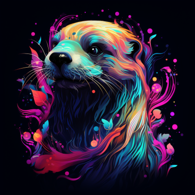 Abstract Happy Otter