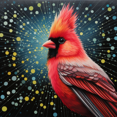 Fun Artsy Red Cardinal  Paint by Numbers Kit