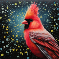 Thumbnail for Fun Artsy Red Cardinal  Paint by Numbers Kit