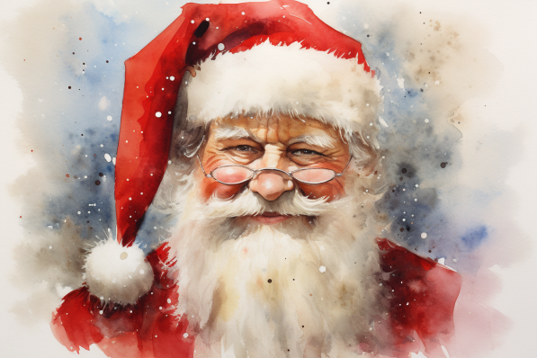 Watercolor Santa Clause  Paint by Numbers Kit