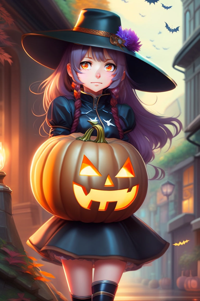 Anime Jack-o-lantern On Halloween