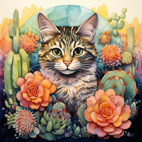 Thumbnail for Featuring Tabby Cat In Succulents