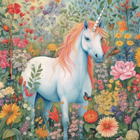 Thumbnail for Little Unicorn In Amazing Flowers