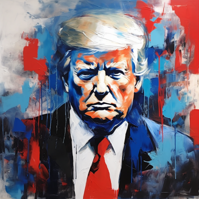 Donald Trump Abstract Red White Blue  Paint by Numbers Kit