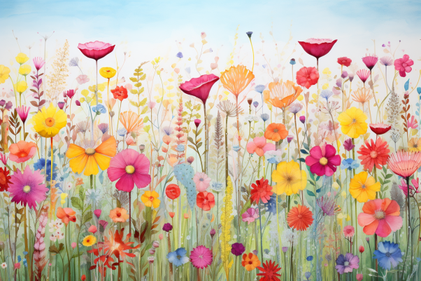 Springtime Wildflowers  Paint by Numbers Kit