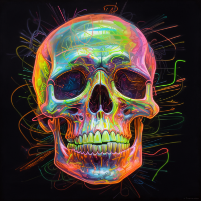 Neon Smiling Skull