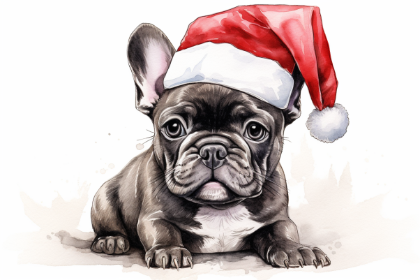 Adorable Christmas French Bulldog