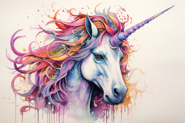 Gentle Watercolor Unicorn