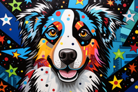 Thumbnail for Bold Stars And Australian Shepherd   Paint by Numbers Kit