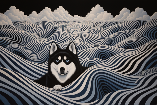 Black And White Siberian Husky  Paint by Numbers Kit