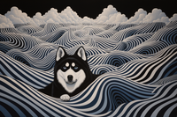 Thumbnail for Black And White Siberian Husky  Paint by Numbers Kit