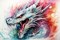Thumbnail for Ferocious Watercolor Dragon
