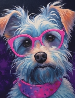 Pretty Dog In Pink Glasses