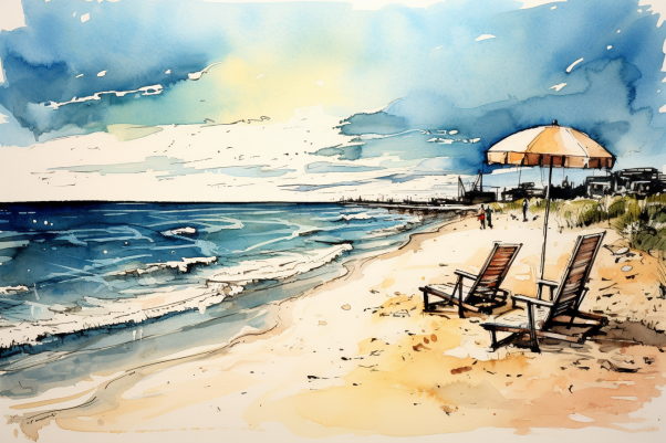 simple beach scene paintings