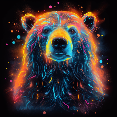 Glowing Neon Bear