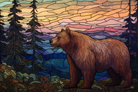 Thumbnail for Glorious Brown Bear On Stained Glass