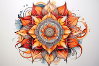 Thumbnail for Orange Watercolor Mandala
