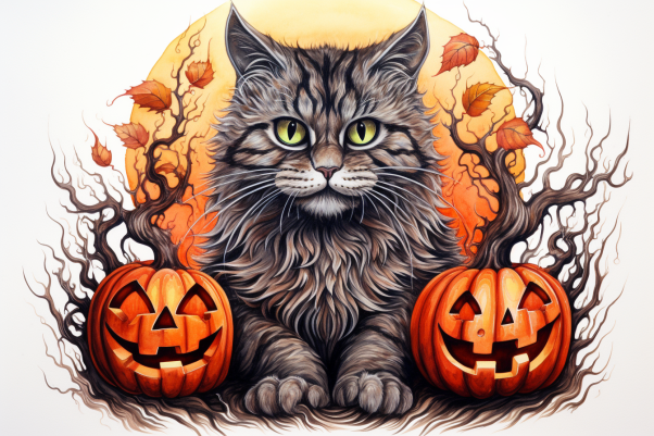 Jack O Lanterns And Kitty