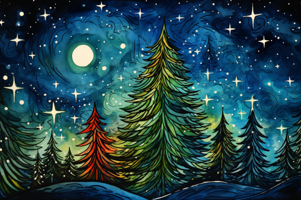 Forest On A Starry Night