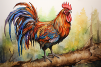 Thumbnail for Watercolor Rooster