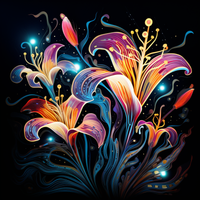 Thumbnail for Glowing Abstract Lilies And Stars