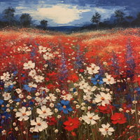 Thumbnail for Wild Red White And Blue Flowers