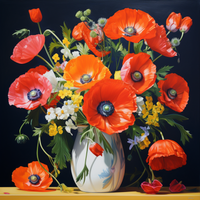 Thumbnail for Featuring Blooming Poppies In A Vase