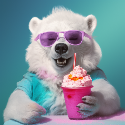 Fluffy Polar Bear And Cold Treat