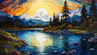 Thumbnail for Snow Covered Mountains And Lake  Paint by Numbers Kit