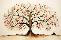 Thumbnail for Watercolor Tree In The Fall Paint by Numbers Kit