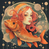 Thumbnail for Sassy And Peaceful, Pisces Girl And Fish